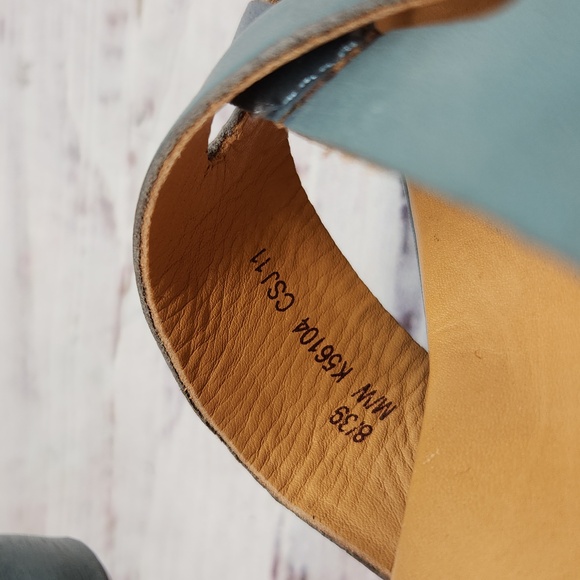 Kork-Ease Retro Deborah Leather Heeled Sandals Blue Size 8 - Picture 7 of 9